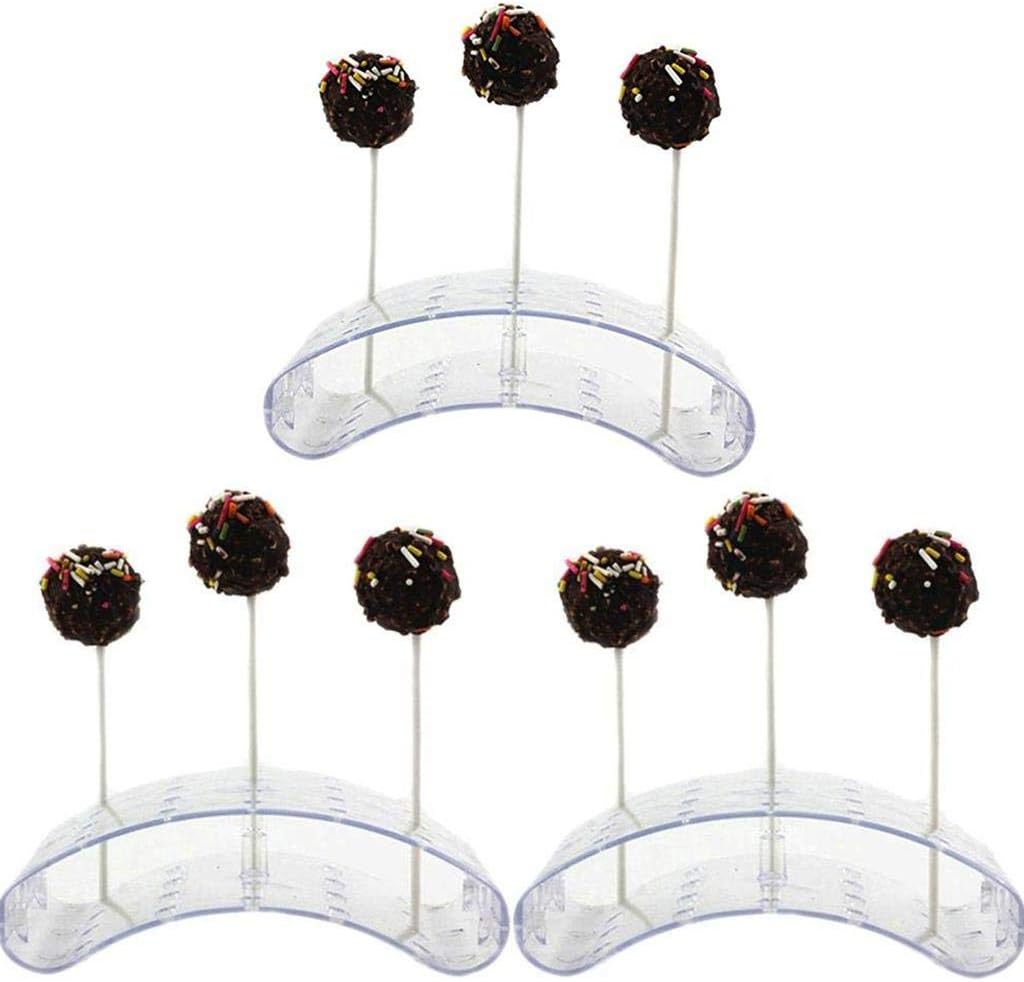 3Pcs 20 Hole Small Acrylic Transparent Lollipop Display Stand Server Decoration Cake Pop Holder Base Shelf Plastic Board Holder Lollipop Dessert Sticks Tower Container,Party Corner Decor,Clear,3.5 MM