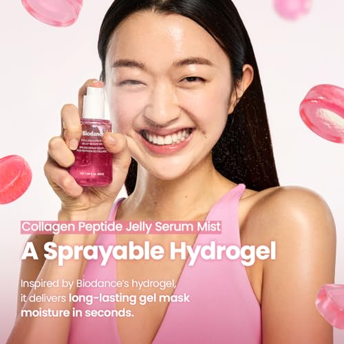 BIODANCE Jelly Serum Mist Peptide Collagen - Glass Skin Effect Moisturizing Face Spray Anti-Age Plumping, Innovative Hydrogel Spray, Korean Skincare | 50ml