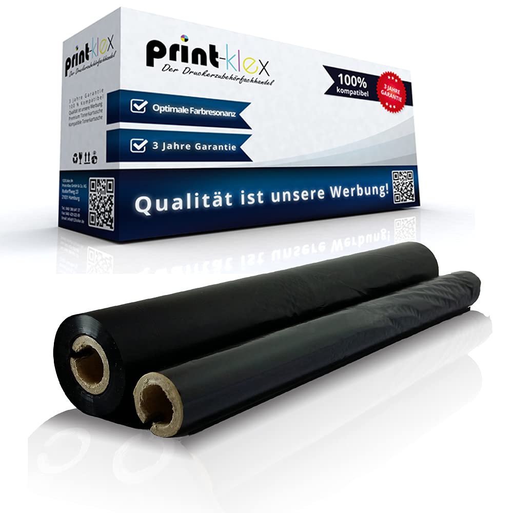 Print-Klex Compatible Thermo Role for Brother Fax T82 Fax T84 Fax T86 Fax T92 FAX T94 Fax T96 Fax T98 PPF 560 PPF 580MC PC72RF Black BK - Eco Plus Spate Thermo-Transfer Tape Thermo Role