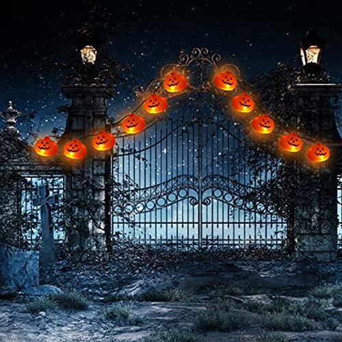 VGOODALL Pumpkin String Lights,20 LED 2 Modes Halloween String Lights Holiday Lights for Outdoor Indoor Party Decor