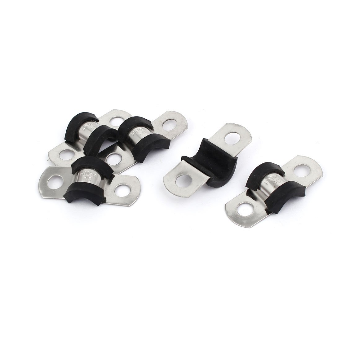 Sourcingmap 6mm Dia EPDM Rubber Lined U Shaped Pipe Tube Wire Clamps Clips 5pcs — image 1
