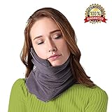 B-COMB Travel Pillow -Travel Neck Pillow Scarf Portable Soft Neck Support Perfect Pillow for Any Sitting Position Airplane Sleep Pillow - Plane Travel Accessory - Memory Foam- Adjustable For