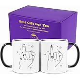 Fatbaby Wedding Gifts for Couples, Funny Ring Finger Coffee Mug Set, Engagement Gifts for Couple, Bride and Groom Just Married Mug, Mr and Mrs Newlyweds Bridal Shower Gift 11OZ