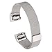 Fitbit Charge 2 Band, ALNBO Milanese Mesh Loop Stainless Steel Replacement Bracelet Strap with Strong Magnet Lock, Silver