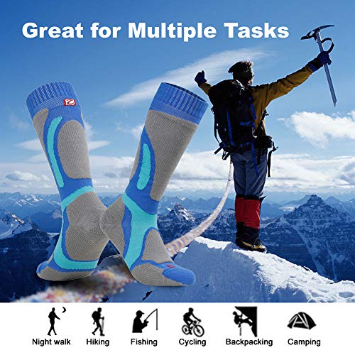 image for Merino Wool Skiing Socks, ZEALWOOD Thermal Socks, Crew Socks,Hiking So
