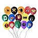 JUSTICE LEAGUE INSPIRED SUPERHERO AVENGER BALLOON BUNDLE - 30 LARGE 12 INCH BALLOONS 15 DIFFERENT STYLES
