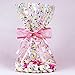 Saybrook Products Donut Sprinkles Cellophane Treat/Party Favor Bags with Hot Pink Twist-Tie Organza Bow. Set of 10 Gussetted 11x5x3 Goodie Bags with Bows. Multi-Color