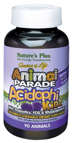 Nature's Plus - Animal Parade Acidophikidz, 180 chewable tablets Berry Flavor, Gluten Free Nature's Plus - Animal Parade Acidophikidz, 180 chewable tablets Berry Flavor, Gluten Free