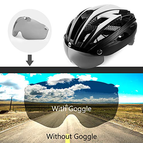 Shinmax Fietshelm, CE-certificaat, Fietshelm met Afneembare Veiligheidsbril Vizierschild voor Dames, Dames, Mountain en… - Image 5