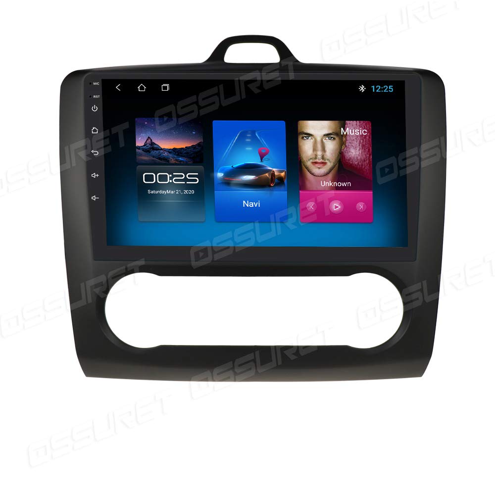 Ossuret9 Inch Android 10 OS Car Stereo GPS Navigator Suitable for Ford Focus Exi At 2004-2011 Supports Bluetooth Radio Wifi 4G USB Microphone ISO Cable Reverse Camera Input Steering Wheel Control