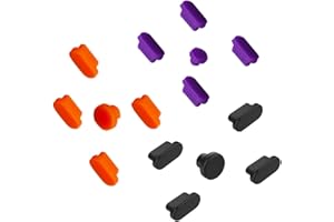 i-Tensodo 15 Pcs Anti Dust Plugs Covers Compatible with MacBook Pro 13 2020 M1 A2338 A2289 A2251/MacBook Pro 15 A1707 A1990 2016-2019,Silicone Dust Plugs, Black+Orange+Purple