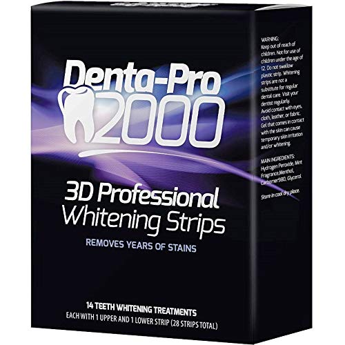 Professional Teeth Whitening Strips - 28 Count - DentaPro2000 - At Home - Begin Seeing Results Instantly!