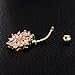 Lisli Belly Button Rings Crystal Rhinestone Flower Jewelry Navel Bar Body Piercing
