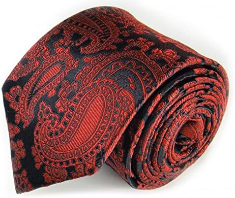 Black Paisley Silk Tie by Focus Ties (The Hermes - Premium Silk Business / Wedding Necktie)