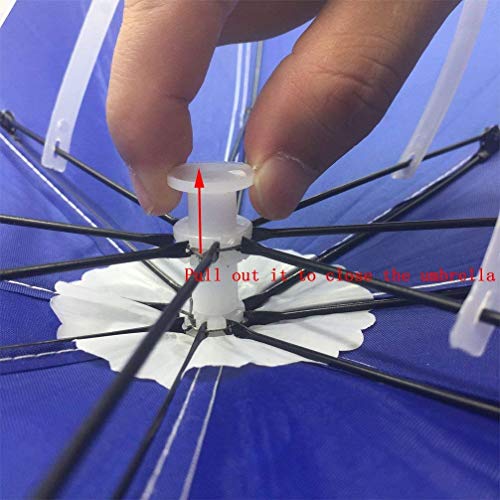 DreamsEden 26'' Diameter Fishing Umbrella Hat, Hands Free UV Protection Umbrella Headwear Cap for Youth Teen Girls Boys Hiking Gardening Golf