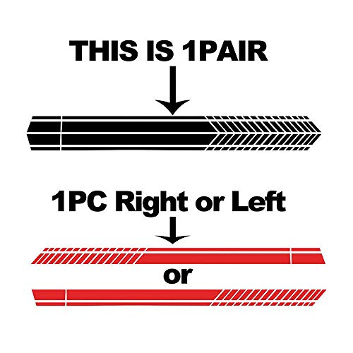 i-VIVIAN Universal Sports Racing Stripe Graphic Stickers and Decals for Truck Auto Car Body Side Door (Black)