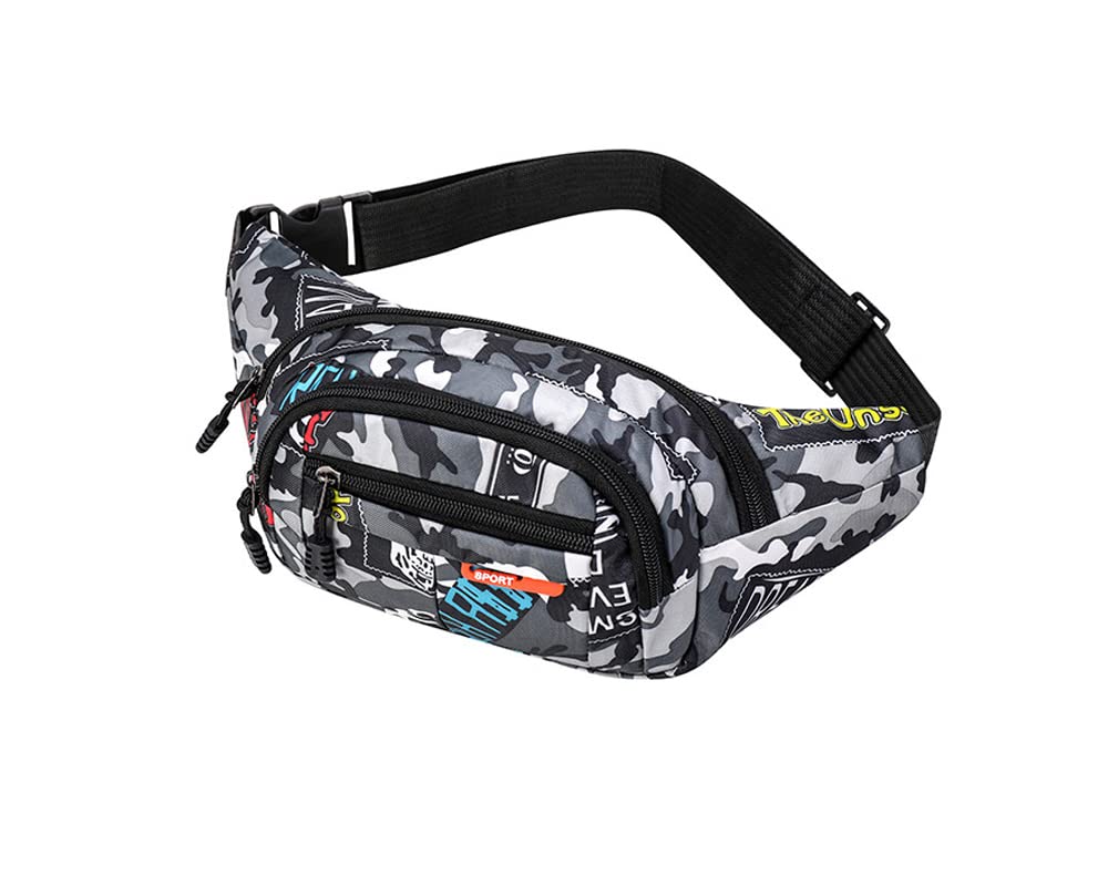 Bum Bag,Camo Bumbag Camouflage Belt Bag Waist Bag Fanny Pack Fabric Nylon Money Belt for Men Boys Running Hiking Travel Sports 13.65 * 4.68 Inch