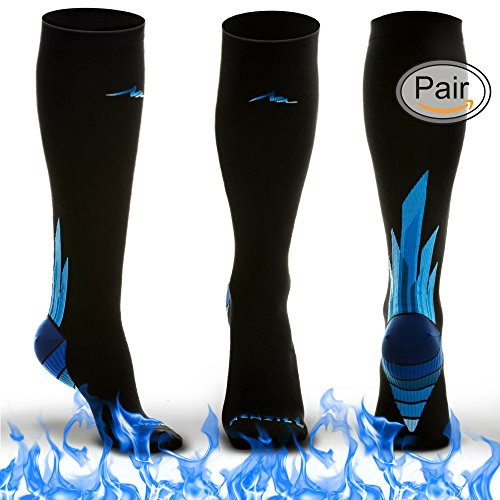 NEWZILL Compression Socks (20-30mmHg) for Men & Women - BEST Stockings for Running, Medical, Athletic, Edema, Diabetic, Varicose Veins, Travel, Pregnancy, Shin Splints. (i-Ice, Small)