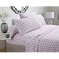 Cozy Line Home Fashions Pink Greta Pastel Floral Sheets Set, Brushed Microfiber - Wrinkle, Fade, Stain Resistant - 4 Piece (Full Sheet Set)