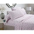 Cozy Line Home Fashions Pink Greta Pastel Floral Sheets Set, Brushed Microfiber - Wrinkle, Fade, Stain Resistant - 3 Piece (T