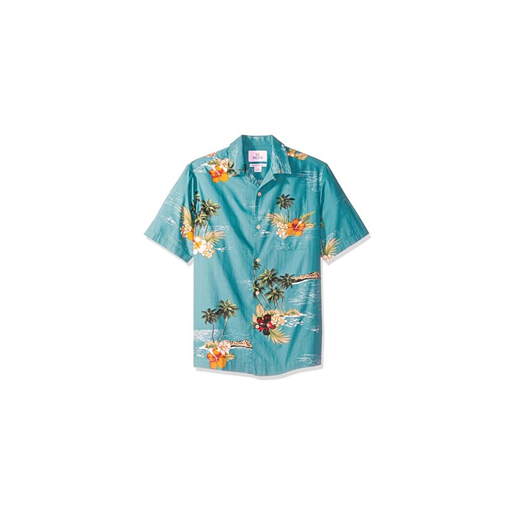 Amazon Brand 28 Palms Men's RelaxedFit 100 Cotton Tropical Hawaiian
