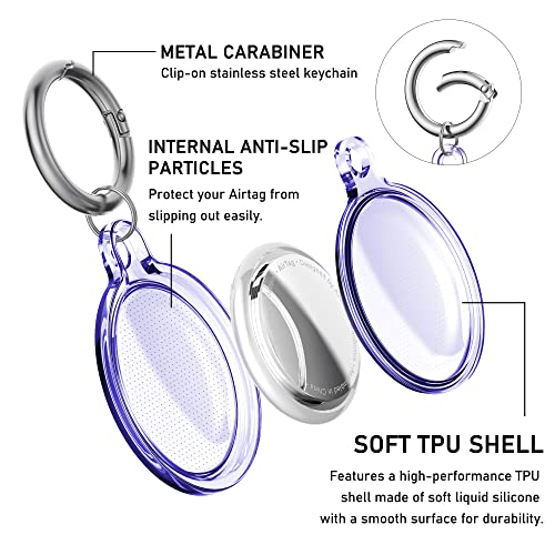 Waterproof Airtag Holder, DDJ 4 Pack Airtag Keychain, AirTag Case For