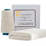 Cheesecloth and Cooking Twine – 100% unbleached Grade 50 Natural Cotton Cheese Cloth(5 Yards/45 Sq. Feet) Best for Cooking Food, Cheese making, Straining, Basting Turkey - Washable and Reusable Strain