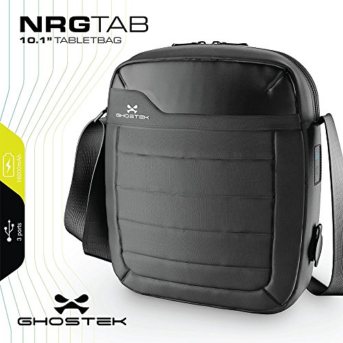 Ghostek NRGtab Series Best 10.1â€ Tablet Bag Carrying Travel Shoulder Business School + 16000mAh Battery with Power LED Indicator + 3 USB Ports | Water Resistant | iPad, Galaxy Tab, Amazon Fire (Black)