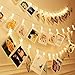 GreenClick 40 LED Photo Clips String Lights, Photo Clips Holder 7.2 Feet, Warm White, Battery Powered, 8 Modes Remote Bedroom Christmas Decoration for Hanging Photos Pictures Cards etc.