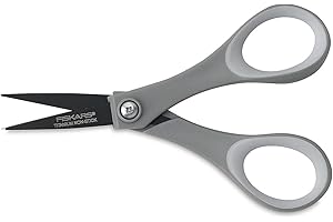 Fiskars 154110-1001 Non-stick Titanium Softgrip Detail Scissors, 5 Inch