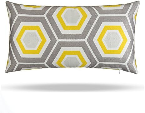 Grouchy Goose Queen Bee Lumbar, Yellow, Grey, White