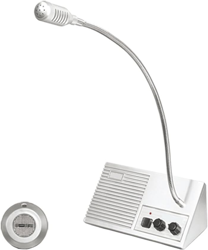 Bank Window Intercom System Window Speak System Dual-Way Intercommunication Microphone Two Way Intercom Bank Window Intercom for Bank Counter Post Office Bus Station and Hospital