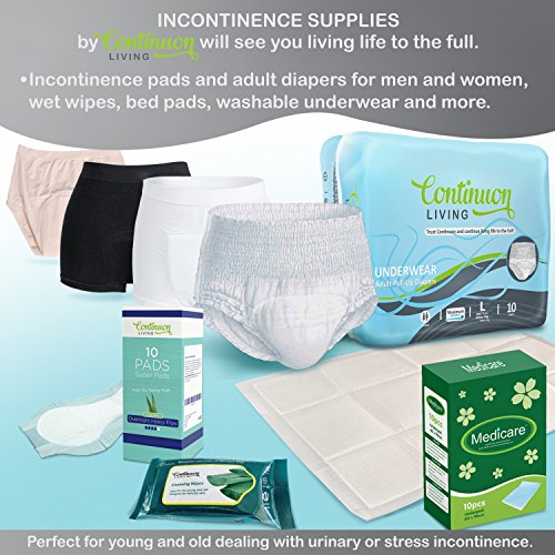 Incontinence Underwear Womens Active Brief (Black) with Superabsorbent