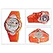 Cool Pasnew LED 100M Waterproof Digital Sport Watch for 5-15 Years Old Boys Girls Kids Students (Orange)