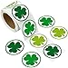 St. Patrick's Day Shamrock Stickers 3 Green Colors for St. Patrick's Day Decoration Lucky Shamrock Roll Sticker Party Supply 500Pcs