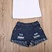 Toddler Baby Girls Jeans Shorts Outfits Floral Shirt Tops Ripped Denim Shorts Summer Clothes Set (White,4-5T)