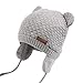 Bamery Baby Crochet Hat Infant Cute Bear Ear Beanie Toddler Boys Girls Earflap Hats for Fall Winter Warm Cap (Bear Gray, 0-6M)