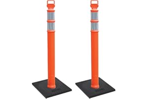 CORTINA SAFETY PRODUCTS Cortina EZ Grab Delineator 45" Post, 3" Hip Collars with 10 lb Base, 03-747RBC-2, Orange, 2 Pack