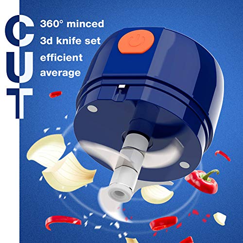 Rechargeable Garlic Chopper Mincer Wireless Electric Mini Food Chopper Kitchen Mini Food Processor for Fast Chopping Meat Garlic Onion Nut Vegetable 250ml