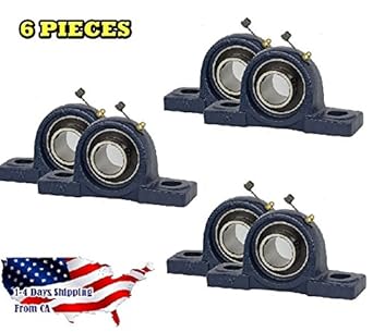 6 Pieces Ucp204 12 3 4 Inch Pillow Block Bearing Solid Base