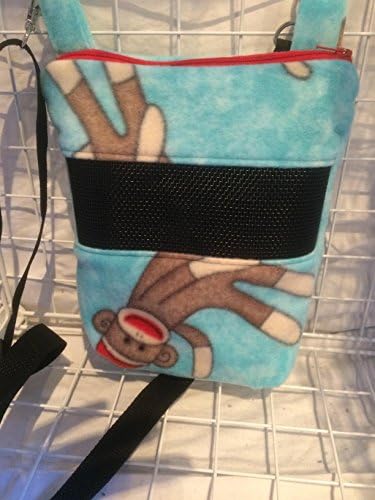 Bonding and Carrying Bag for Sugar Gliders or Other Small Pets - in Sock Monkey Print