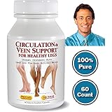 Andrew Lessman Circulation Vein Support for Healthy Legs 60 Count - High Bioactivity Diosmin Natural Oxidants Butcher's Broom Visibly Reduces Swelling and Discomfort in Feet, Ankles, Calves and Legs