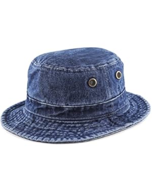 Unisex Washed Denim Foldable Bucket Outdoor Cotton Hat