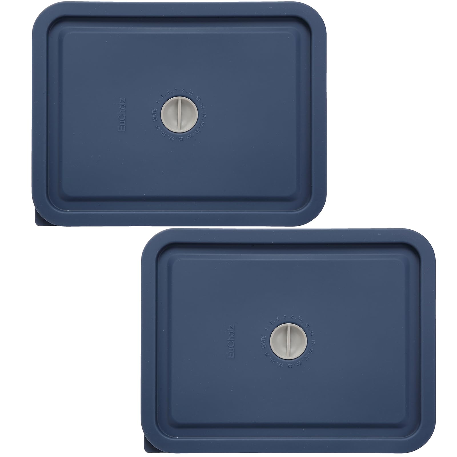 Photo 1 of Replacement Lids for Pyrex 7211-PC 6 Cup Rectangle, Silicone Storage Cover Lid for Glass Bowl 2 Pack with Date Mark Dark blue