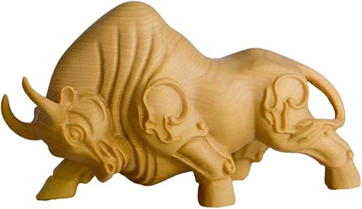 SCVBH Artesanía de Vaca Tallada en Madera de boj Estatua de Feng Shui