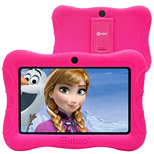 Contixo 7″ Kids Tablet V8-3 Learning Toy Android 8.1 Parental Control Tablets 16GB Touchscreen HD Display WiFi Camera 20+ Education Apps Best Gift (Pink)