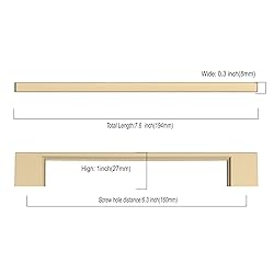 Asidrama 6 Pack 6.3 Inch(160mm) Brushed Brass