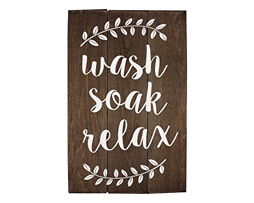 Elegant Signs Wash Soak Relax Wood Sign Buy Online In Albania At Desertcart
