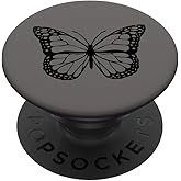 Black Butterfly Gray PopSockets Adhesive PopGrip