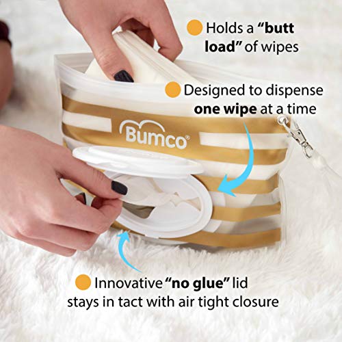 Bumco Diaper Bag Wet Wipes Dispenser, Reusable Refillable Pouch